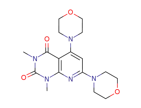 Molecular Structure of 256521-61-6 (1,3-dimethyl-5,7-dimorpholin-4-yl-2,4-dioxo-1,2,3,4-tetrahydropyrido[2,3-d]pyrimidin-8-ium)