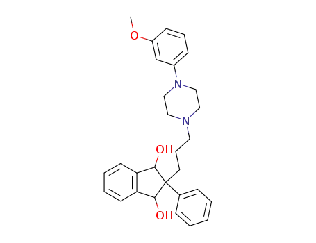 Molecular Structure of 31805-04-6 (2-[3-[4-(m-Methoxyphenyl)-1-piperazinyl]propyl]-2-phenyl-1,3-indanediol)