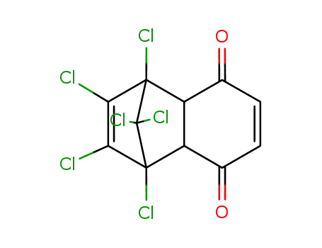 Molecular Structure of 2591-92-6 (1,2,3,4,9,9-HEXACHLORO-1,4,4A,8A-TETRAHYDRO-1,4-METHANONAPHTHALENE-5,8-DIONE)