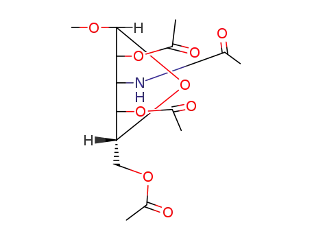 Molecular Structure of 2595-38-2 (Methyl 3-(acetylamino)-3-deoxy-α-D-glucopyranoside 2,4,6-triacetate)