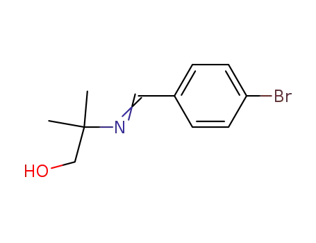Molecular Structure of 25458-00-8 (2-{[(E)-(4-bromophenyl)methylidene]amino}-2-methylpropan-1-ol)
