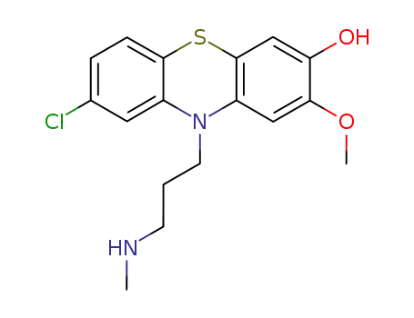 Molecular Structure of 25946-86-5 (8-Chloro-10-[3-(methylamino)propyl]-2-methoxy-10H-phenothiazin-3-ol)