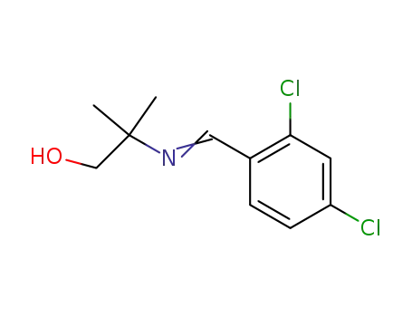 Molecular Structure of 25457-96-9 (2-{[(E)-(2,4-dichlorophenyl)methylidene]amino}-2-methylpropan-1-ol)