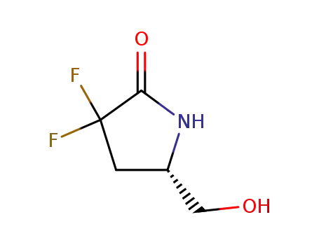 Molecular Structure of 255903-84-5 (2-Pyrrolidinone,3,3-difluoro-5-(hydroxymethyl)-,(5S)-(9CI))