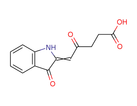Molecular Structure of 31556-10-2 ((5E)-4-oxo-5-(3-oxo-1,3-dihydro-2H-indol-2-ylidene)pentanoic acid)