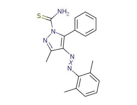 Molecular Structure of 25913-40-0 (4-[(E)-(2,6-dimethylphenyl)diazenyl]-3-methyl-5-phenyl-1H-pyrazole-1-carbothioamide)