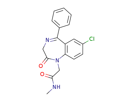 2,3-ジヒドロ-2-オキソ-7-クロロ-5-フェニル-N-メチル-1H-1,4-ベンゾジアゼピン-1-アセトアミド