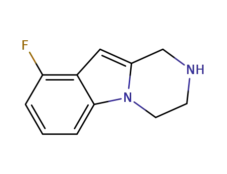 Molecular Structure of 256930-21-9 (Pyrazino[1,2-a]indole, 9-fluoro-1,2,3,4-tetrahydro- (9CI))