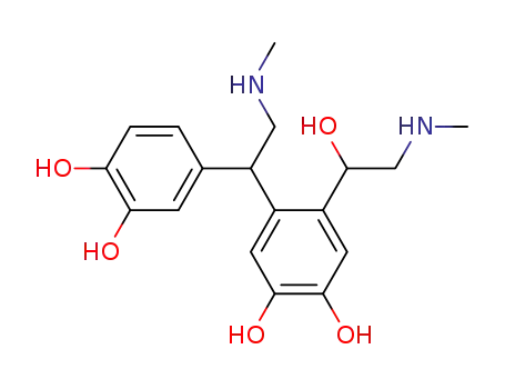 Molecular Structure of 25349-47-7 (2-[3,4-Dihydroxy-α-[(methylamino)methyl]benzyl]-4,5-dihydroxy-α-[(methylamino)methyl]benzyl alcohol)