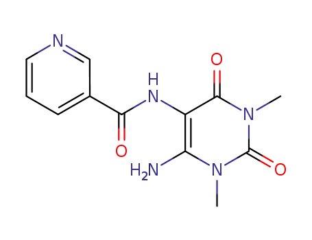 Molecular Structure of 3178-35-6 (Nicotinamide,  N-(6-amino-1,2,3,4-tetrahydro-1,3-dimethyl-2,4-dioxo-5-pyrimidinyl)-  (7CI,8CI))