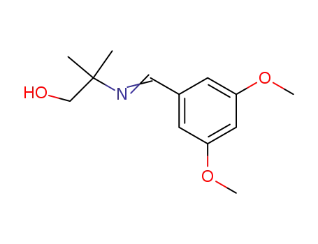 Molecular Structure of 25458-10-0 (2-{[(E)-(3,5-dimethoxyphenyl)methylidene]amino}-2-methylpropan-1-ol)