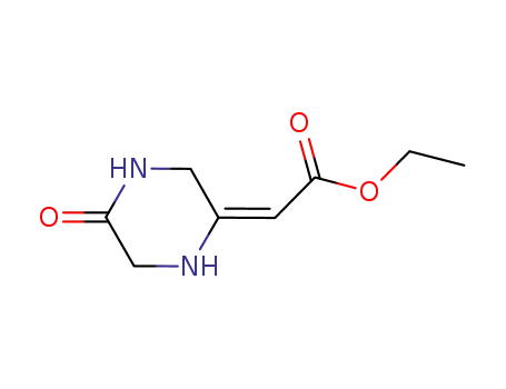 Molecular Structure of 764698-14-8 (Acetic acid, (5-oxopiperazinylidene)-, ethyl ester, (2E)- (9CI))