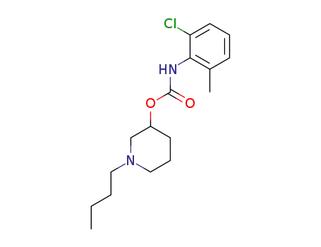 Molecular Structure of 32234-95-0 (N-(2-Chloro-6-methylphenyl)carbamic acid [3R,(+)]-1-butyl-3-piperidinyl ester)