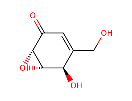 Molecular Structure of 256662-98-3 (7-Oxabicyclo[4.1.0]hept-3-en-2-one, 5-hydroxy-4-(hydroxymethyl)-, (1S,5R,6S)- (9CI))