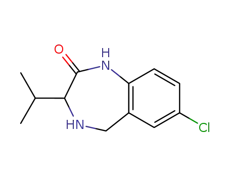 Molecular Structure of 258850-11-2 (7-chloro-3-(1-methylethyl)-1,3,4,5-tetrahydro-2H-1,4-benzodiazepin-2-one)