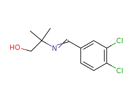 Molecular Structure of 25457-97-0 (2-{[(E)-(3,4-dichlorophenyl)methylidene]amino}-2-methylpropan-1-ol)