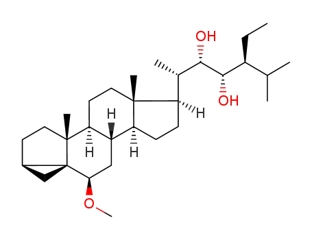 (+)-(22S,23S,24S)-22,23-dihydroxy-24-ethyl-6β-methoxy-3α,5-cyclo-5α-cholestane