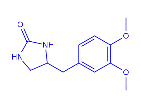 Molecular Structure of 26772-42-9 (DL-4-(3,4-Dimethoxybenzyl)-2-imidazolidinone)