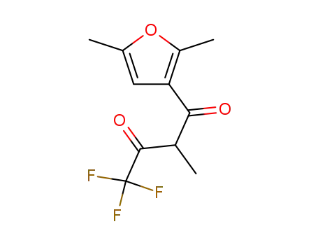 Molecular Structure of 317-43-1 (1-(2,5-dimethylfuran-3-yl)-4,4,4-trifluoro-2-methylbutane-1,3-dione)