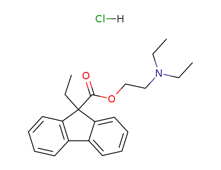Molecular Structure of 25389-42-8 (N,N-diethyl-2-{[(9-ethyl-9H-fluoren-9-yl)carbonyl]oxy}ethanaminium chloride)