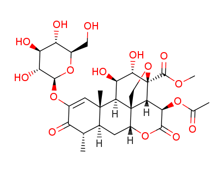 Picras-1-en-21-oicacid, 15-(acetyloxy)-13,20-epoxy-2-(b-D-glucopyranosyloxy)-11,12-dihydroxy-3,16-dioxo-,methyl ester, (11b,12a,15b)- (9CI)