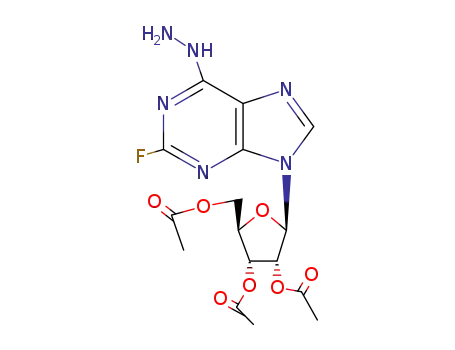 Molecular Structure of 25806-97-7 (2-fluoro-6-hydrazinyl-9-(2,3,5-tri-O-acetylpentofuranosyl)-9H-purine)