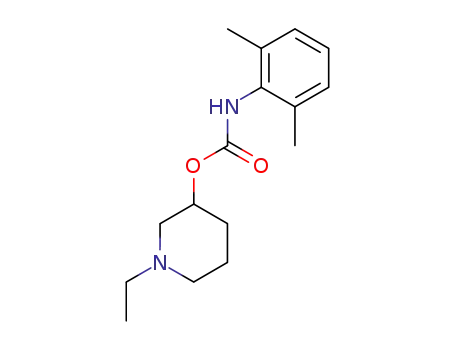 Molecular Structure of 31755-17-6 (N-(2,6-Dimethylphenyl)carbamic acid 1-ethyl-3-piperidinyl ester)