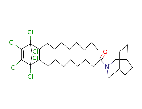 Molecular Structure of 25995-17-9 (1-(3-azabicyclo[3.2.2]non-3-yl)-8-(1,4,5,6,7,7-hexachloro-3-octylbicyclo[2.2.1]hept-5-en-2-yl)octan-1-one)