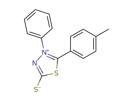 Molecular Structure of 26229-05-0 (5-(4-Methylphenyl)-4-phenyl-1,3,4-thiadiazol-4-ium-2-thiolate)
