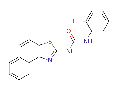 Molecular Structure of 26135-56-8 (1-(2-fluorophenyl)-3-naphtho[1,2-d][1,3]thiazol-2-ylurea)