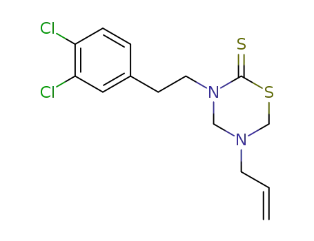 Molecular Structure of 26324-20-9 (3-[2-(3,4-dichlorophenyl)ethyl]-5-(prop-2-en-1-yl)-1,3,5-thiadiazinane-2-thione)
