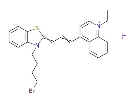 1-ethyl-4-{3-[3-(4-bromo)-butyl-2-benzothiazolinylidene]propenyl}quinolinium iodide