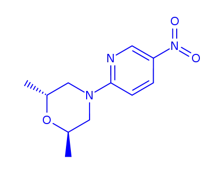 Molecular Structure of 260447-04-9 (2,6-diMethyl-4-(5-nitropyridin-2-yl)Morpholine)