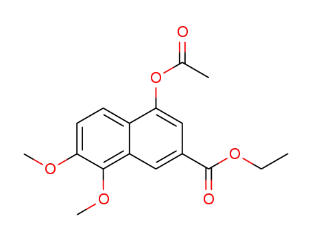 Molecular Structure of 26129-62-4 (ethyl 4-(acetyloxy)-7,8-dimethoxynaphthalene-2-carboxylate)