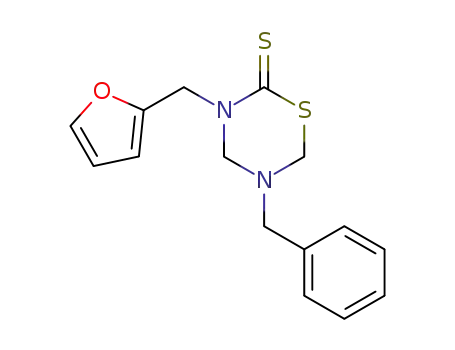 Molecular Structure of 26105-64-6 (5-benzyl-3-(furan-2-ylmethyl)-1,3,5-thiadiazinane-2-thione)