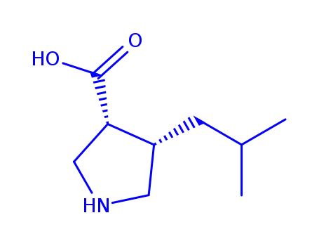 Molecular Structure of 261896-39-3 ((3R,4R)-4-Isobutylpyrrolidine-3-carboxylic acid)