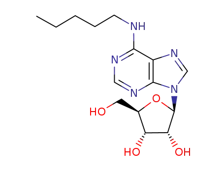 Molecular Structure of 26293-51-6 (9-pentofuranosyl-N-pentyl-9H-purin-6-amine)