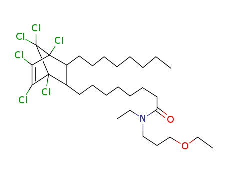 Bicyclo[2.2.1]hept-5-ene-2-octanamide,1,4,5,6,7,7-hexachloro-N-(3-ethoxypropyl)-N-ethyl-3-octyl- (9CI)