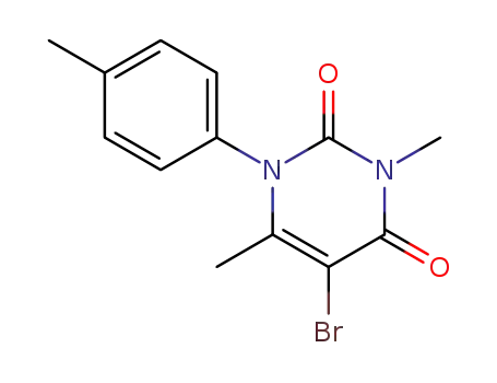 Molecular Structure of 32000-78-5 (5-bromo-3,6-dimethyl-1-(4-methylphenyl)pyrimidine-2,4-dione)