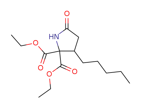 Molecular Structure of 2614-66-6 (diethyl 5-oxo-3-pentylpyrrolidine-2,2-dicarboxylate)