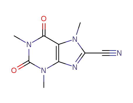 Molecular Structure of 89588-28-3 (1,3,7-trimethyl-2,6-dioxo-2,3,6,7-tetrahydro-1H-purine-8-carbonitrile)