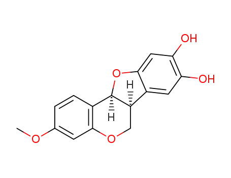 Molecular Structure of 117112-52-4 (3-Methoxy-6a,11a-cis-dihydro-6H-benzofuro<3,2-c><1>benzopyran-8,9-diol)