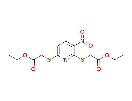 Molecular Structure of 1378233-77-2 (diethyl 2,2'-[(3-nitropyridine-2,6-diyl)bissulfanediyl]diacetate)