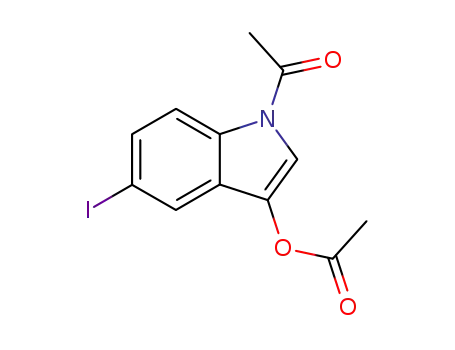 Molecular Structure of 26490-98-2 (1-Acetyl-5-iodo-1H-indol-3-yl acetate)