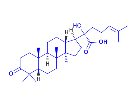 Molecular Structure of 26532-61-6 (20-Hydroxy-3-oxo-5α-dammar-24-en-21-oic acid)