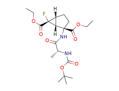 (1R,2S,5R,6R)-diethyl-2-(2'R-tert-butoxycarbonylamino-propionylamino)-6-fluoro-bicyclo[3.1.0]hexane-2,6-dicarboxylate