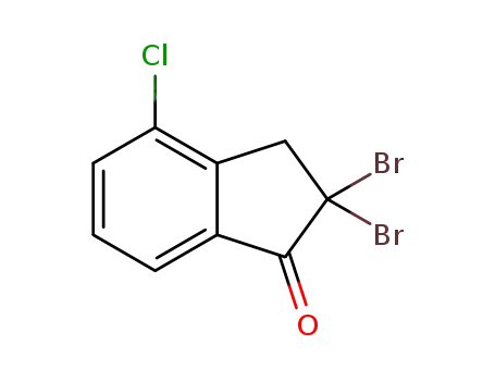 Molecular Structure of 1188168-64-0 (2,2-dibromo-4-chloro-1-indanone)