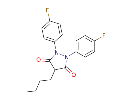 Molecular Structure of 1100-02-3 (3,5-Pyrazolidinedione,4-butyl-1,2-bis(4-fluorophenyl)-)