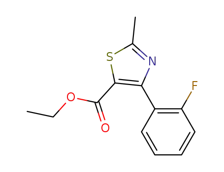 Molecular Structure of 265326-50-9 (4-(2-FLUOROPHENYL)-2-METHYL-5-THIAZOLECARBOXYLIC ACID ETHYL ESTER)