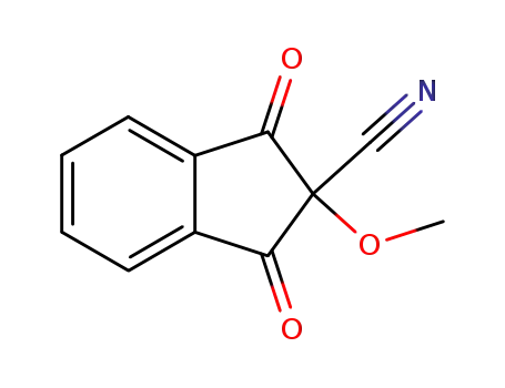 Molecular Structure of 26351-48-4 (2-methoxy-1,3-dioxo-2,3-dihydro-1H-indene-2-carbonitrile)